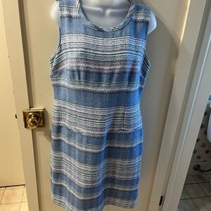 Talbots Blue and White Striped Sheath